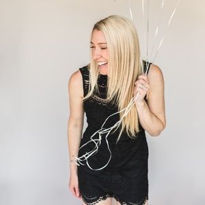 Black lace romper with keyhole back